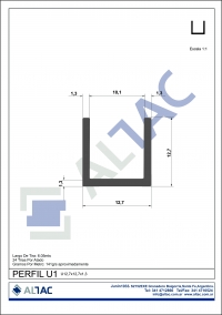 PERFIL U1 U12.7x12.7x1.3