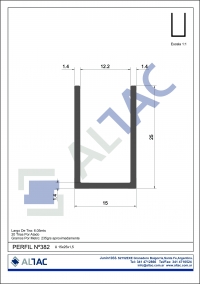 PERFIL N°382 U 15x25x1,5