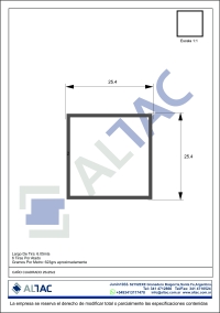 Ca&ntilde;o Cuadrado 25.4x25.4x2