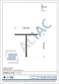 PERFIL N&deg;61 T19x19x1.2