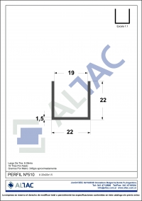 PERFIL Nº510 U22x22x1.5